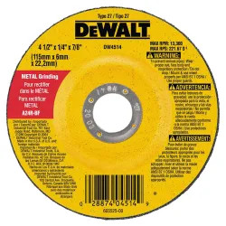 Click here to see Dewalt DW4514 Dewalt DW4514 Type 27 Depressed Center High Performance Grinding Wheel