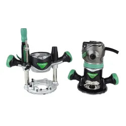 Click here to see Metabo KM12VC Hitachi KM12VC Fixed/Plunge Base Corded Router Kit, 120 V, 11 A, 2-1/4 hp, 8000 - 24000 rpm
