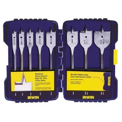 Click here to see Irwin 341008 Speedbor 341008 Wood Boring Spade Bit Set, 8 Pieces, 3/8 - 1-1/2 in