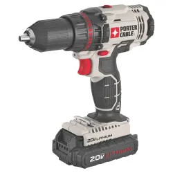 Click here to see Porter-Cable PCC601LA Porter-Cable PCC601LA Cordless Drill/Driver Kit, 20 V, Lithium-Ion, 1/2 in Keyless Chuck