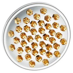 Click here to see Jones Stephens S01090 Jones Stephens 5in Round Shower Head with Removable Gold Tips, 2.5 GPM, 80 PSI, Chrome/Gold - S01090
