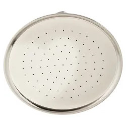 Click here to see Jones Stephens S0187BN Jones Stephens 5-inch Wall Mount Round Shower Head, 1/2in Swivel Connection, 2.5 GPM, 80 PSI, Pearl Nickel - S0187NP