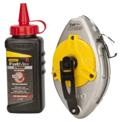 Click here to see Stanley 47-487L FatMax Xtreme 47-487L Chalk Line Reel, 100 ft L, 4 oz Capacity, Red