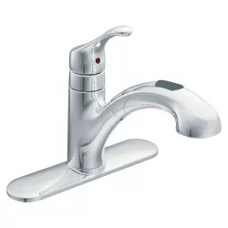 Click here to see Moen CA87316C Moen Renzo Single-Handle Pull-Out Kitchen Faucet, Chrome - CA87316C