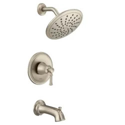 Click here to see Moen T2283EPBN Moen Dartmoor Posi-Temp Tub/Shower Faucet with 1.75 Rainshower, 1-Function, Single lever Handle, M-PACT, Brushed Nickel - T2283EPBN