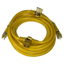 Click here to see Coleman Cable 2830 Woods 2830 STW Power Block Adapter Cord With 3-Outlet Lighted Power Block, 3 12 AWG Bare Copper Conductor, 25 ft L