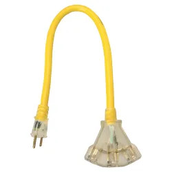 Click here to see Yellow Jacket 2882 Yellow Jacket 2882 STW Power Block Adapter Cord With 3-Outlet Lighted Power Block, 3 12 AWG Bare Copper Conductor