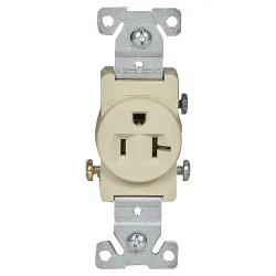 Click here to see Arrow Hart 1877V-BOX Arrow Hart 1877 Straight Blade Single Receptacle, 125 V, 20 A, 2 Pole, 3 Wire, Ivory