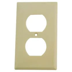 Click here to see Arrow Hart 2132V-BOX Arrow Hart 2132V-BOX Standard Wall Plate, 1 Gang, 4-1/2 in L X 2-3/4 in W X 0.08 in T, Ivory