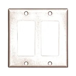 Click here to see Arrow Hart 2152W-BOX Arrow Hart 2152W-BOX Decorator Wall Plate, 2 Gang, 4-1/2 in L X 4.563 in W X 0.08 in T, White