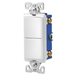 Click here to see Arrow Hart 7728W-SP Arrow Hart 7700 Decorator Duplex Combination Switch, 120/277 VAC, 15 A, 1 Pole, White