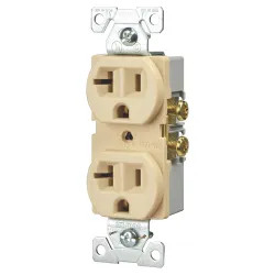 Click here to see Arrow Hart BR20V Arrow Hart BR20V Straight Blade Duplex Receptacle, 125 V, 20 A, 2 Pole, 3 Wire, Ivory