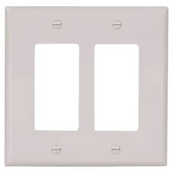 Click here to see Arrow Hart PJ262W Arrow Hart PJ262 Decorative Mid Size Unbreakable Wall Plate, 2 Gang, 4-1/2 in L x 4.56 in W, White