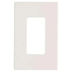 Click here to see Aspire 9521WS Aspire 9521 Decorative Mid Size Screwless Wall Plate, 1 Gang 4-1/2 in L x 2-3/4 in W 0.08 in T, White Satin