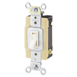 Click here to see Cooper 1242-7V-BOX Cooper 1242-7 Framed Grounded Toggle Switch, 120 VAC, 15 A, Ivory
