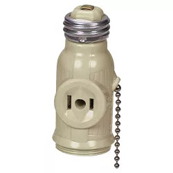 Click here to see Cooper 718V-BOX Cooper 718V-BOX Polarized Lampholder Adapter with Pull Chain Switch, 660 W, 125 VAC, Medium Base