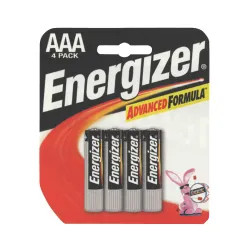 Click here to see Energizer E92BP-4 Energizer E92BP-4 Non-Rechargeable Alkaline Battery, 1.5 V, AAA, Zinc Manganese Dioxide