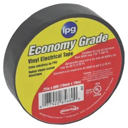Click here to see Intertape 602 Intertape 602 General Purpose Electrical Tape, 3/4 in W x 60 ft L x 7 mil T, Black