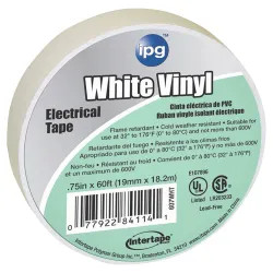 Click here to see Intertape 85828 Intertape 85828 Electrical Tape, 3/4 in W x 66 ft L, 600 V, White