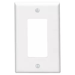 Click here to see Leviton 021-80601-00W Leviton 021-80601-00W 1-Decora/GFCI Midway Size Wall Plate, 1 Gang, 4-7/8 in L X 3-1/8 in W 0.225 in T, White, Smooth