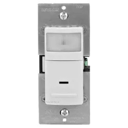 Click here to see Leviton R02-IPS02-1LW Leviton R02-IPS02-1LW Single Pole Universal Motion Sensor, 150 W, 120 V, 900 ft, 180 deg