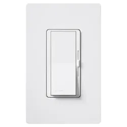 Click here to see Lutron DVW-603PGH-WH Eco-Dim Diva Designer DVW-603PH-IV Preset Dimmer Switch, 120 VAC, 5 A, 600 W, 1 P, 3 W, White