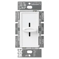 Click here to see Lutron S-600H-WH Skylark S-600H-WH Preset Slide Dimmer, 120 VAC, 5 A, 600 W, 1 P, 3 W, White