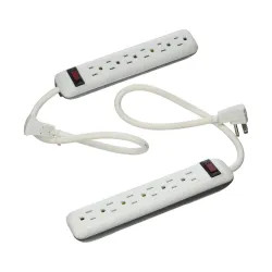 Click here to see Power Zone OR7000X2 Powerzone Power Outlet Strip, 125V, 15A, 6-Socket, White - OR7000X2 