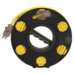 Click here to see Power Zone ORCR2002 Powerzone ORCR2002 Cord Storage Reels, Plastic, Black