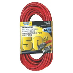 Click here to see Power Zone OR514730/506730 Powerzone ORK506730 SJTW Heavy Duty Extension Cord, 14/3, 50 ft, Double