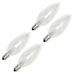 Click here to see Sylvania 25WCLR/G16.5/CAN2 Osram Sylvania 13625 Decorative Incandescent Lamp, 25 W, 120 V, G16.5, Candelabra Screw E12