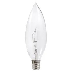 Click here to see Sylvania 25W/CLR/CAN/TWST4 Osram Sylvania 13647 Decorative Incandescent Lamp, 25 W, 120 V, B10, Candelabra Screw E12
