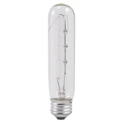 Click here to see Sylvania 40W/CLEAR/T10/CD1 Osram Sylvania 18493 Incandescent Lamp, 40 W, 120 V, T10, Medium Aluminum Screw ,, 1000 hr