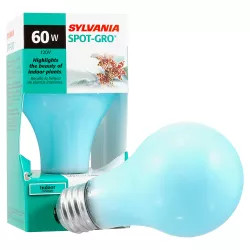 Click here to see Sylvania 60W/SPOT-GRO Spot-Gro 12280 Incandescent Lamp, 60 W, A19, Medium Bi-Pin, 1000 hr
