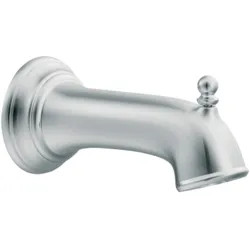 Click here to see Moen 3857 Moen Brantford Wall Mounted Chrome Tub Spout with Pull-Up Diverter, 1/2-inch Connection Size, Slip Fit, - 3857
