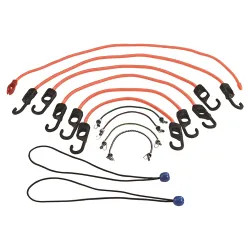 Click here to see Pro Source FH4035 ProSource 12-pack Assorted Bungee Cord with Plastic/Steel Hook End, UV-Resistant, Polypropylene - FH4035