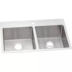 Click here to see Elkay ECTSR33229BG1 Elkay ECTSR33229BG1 Crosstown Stainless Steel Equal Double Bowl Dual Mount Sink Kit