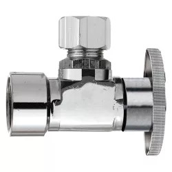 Click here to see Plumb Pak PP51PCLF Plumb Pak PP51PCLF 1/4 Turn Angle Shut-Off Valve, 1/2 X 3/8 in, FIP X OD, Brass Body, Chrome Plated