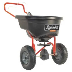 Click here to see Agri-Fab 45-0462 Smart Spreader 45-0462 Professional Push Broadcast Spreader, 130 lb, 25000 sq-ft