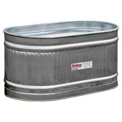 Click here to see Behrens 50130028 Behlen 50130028 Round End Farm Stock Tank, 103 gal 4 ft L X 2 ft W X 2 ft H, 20 ga Steel