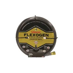 Click here to see Gilmour 1058100 Flexogen 10 Lightweight Garden Hose With Full -Flo Machined Metal Couplings, 5/8 in ID, 100 ft L