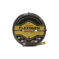 Click here to see Gilmour 1058050 Flexogen 10 Lightweight Garden Hose With Full -Flo Machined Metal Couplings, 5/8 in ID, 50 ft L
