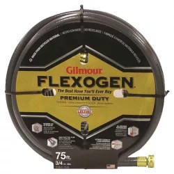 Click here to see Gilmour 1034075 Gilmour 1034075 Flexogen Garden Hoses, All-Weather, Rubber, 3/4 Inch x 75 Foot