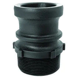 Click here to see Green Leaf GLP200F Gator Lock GLP200F Cam Lever Non-Locking Hose Coupling, 2 in, Male Adapter x MNPT, 125 psi, Polypropylene