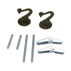 Click here to see Landscapers Select GB0403L Landscapers Select Ceiling Swag Hook with Toggle Bolt, 8lb Capacity, Zinc Alloy, Antique Brass Finish - GB0403L