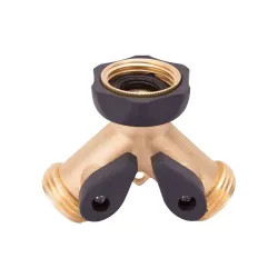 Click here to see Landscapers Select GB9105A3L Landscapers Select Brass Two-Way Hose Connector with Rubber Collar for Garden Hose and Faucet, Female/Male - GB9105A3L
