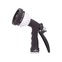 Click here to see Landscapers Select GT35291 Landscapers Select 9-Pattern Spray Nozzle for Garden Hose, Rare Push, Female, Aluminum, Chrome Black - GT35291