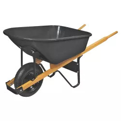 Click here to see Mintcraft WB6SMB Landscapers Select Steel Wheelbarrow, 6 cu-ft, Black - WB6SMB
