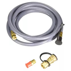 Click here to see Mr Heater F273720 Mr Heater F273720 Gas Hose Assembly, 12 ft, 600 psi, 3/8 X 3/8 in, Brass