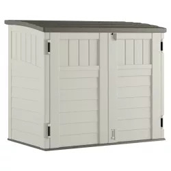 Click here to see Suncast BMS2500 Suncast BMS2500 Horizontal Storage Shed, 2 ft 8-1/4 in L x 4 ft 5 in W x 3 ft 9-1/2 in H, 34 cu-ft Volume, Resin